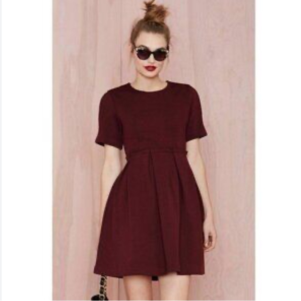Six Crisp Days Pleated Anthropologie Rosewood Dress Size XS NWTS